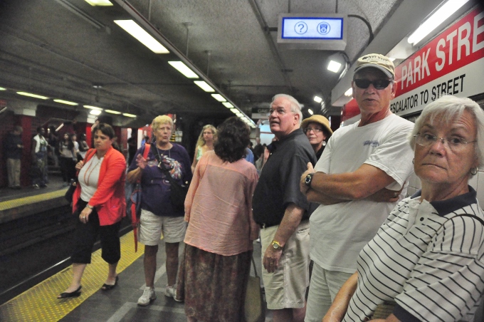waiting for the T